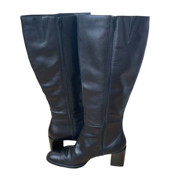 Karen Scott Women Knee High Boots Annalise Size US 9M Black Leather - Picture 2 of 10